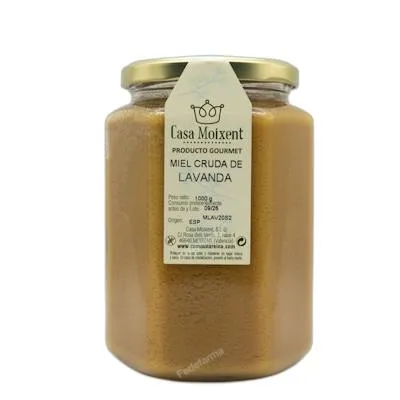 Tarro hexagonal miel de lavanda cruda 1000 g, Como Una Reina
