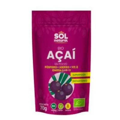 Açai en polvo BIO 70 g, Solnatural