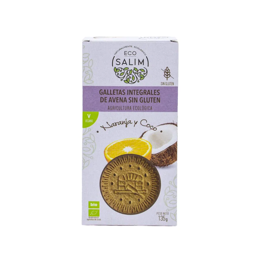 Hafer-Orange-Kokos-Kekse glutenfrei BIO, Ecosalim