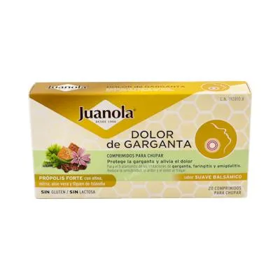Própolis forte garganta sabor suave 20 comprimidos, Juanola
