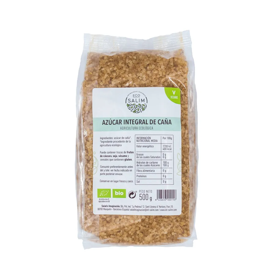 Azúcar Integ de caña BIO 500 g, Ecosalim