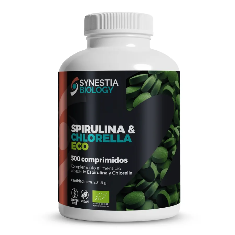 Spirulina+chlorella synestia BIO 500 comprimidos, Synestia Biology