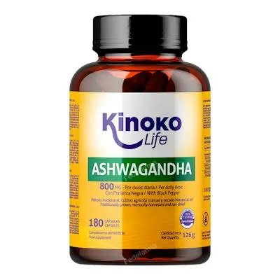 Kinokolife ashwagandha met zwarte peper 800 mg 180 capsules, Kinoko Life