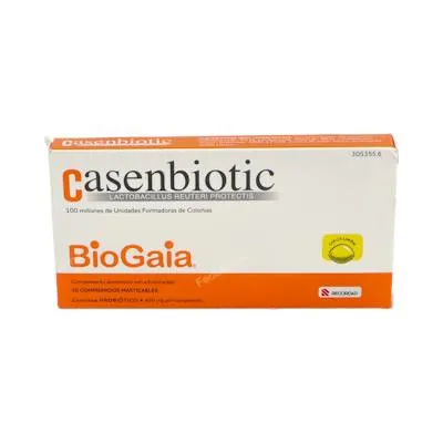 Casenbiotic limón 10 comprimidos masticables, Casen