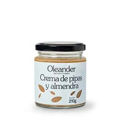 Crema de pipas y almendras sin gluten BIO 210 g, Oleander