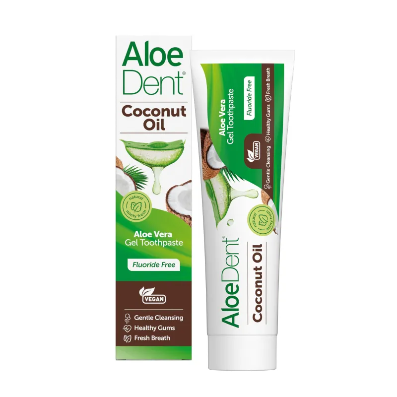 Tandpasta aloe vera coconut zonder fluor, Aloedent