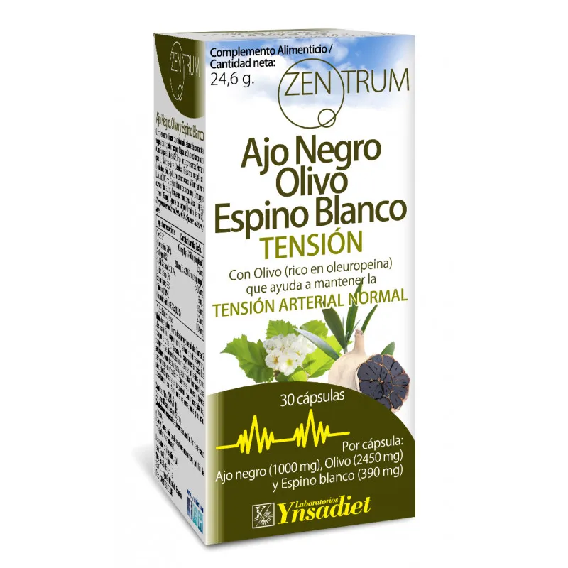 Ajo negro espino olivo 30 cápsulas, Zentrum