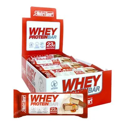 Whey barritas nata-caramelo 12 uds., Nutrisport