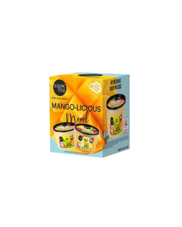 Conjunto de oferta «mango-licious mood»: esfoliante corporal, 250 ml + mousse corporal 250 ml, Organic Shop