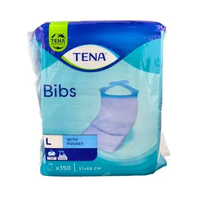 Babero desechable t/m-l 37x68cm 150un, Tena