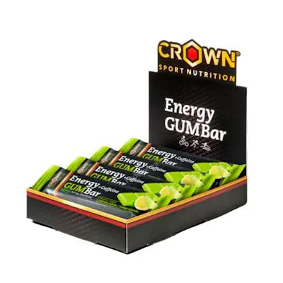 Energy gum bar sabor lima-limón 12 x 30 g, Crown Sport Nutrition