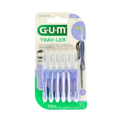 Cepillo interdental trav-ler 0.6mm 6un azul claro, Gum