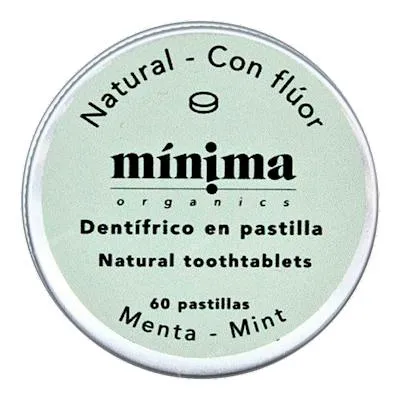 Dentifrice en pastille menthe au fluor – boîte 60 unités, Minima Organics