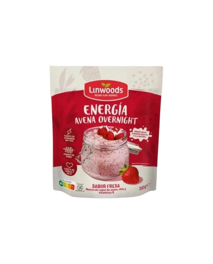 Avena overnight fresa energía 300 g, Linwoods