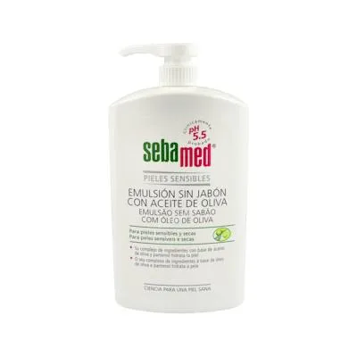 Emulsion sin jabón aceite oliva gel de baño 1 l, Sebamed