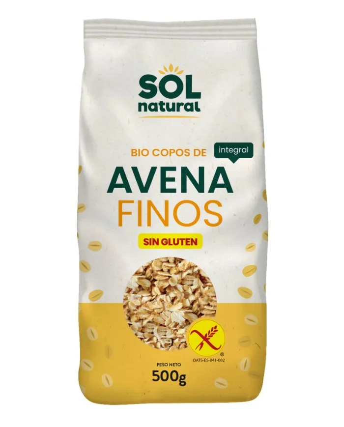 Copos avena fino sin gluten 500 g, Sol Natural