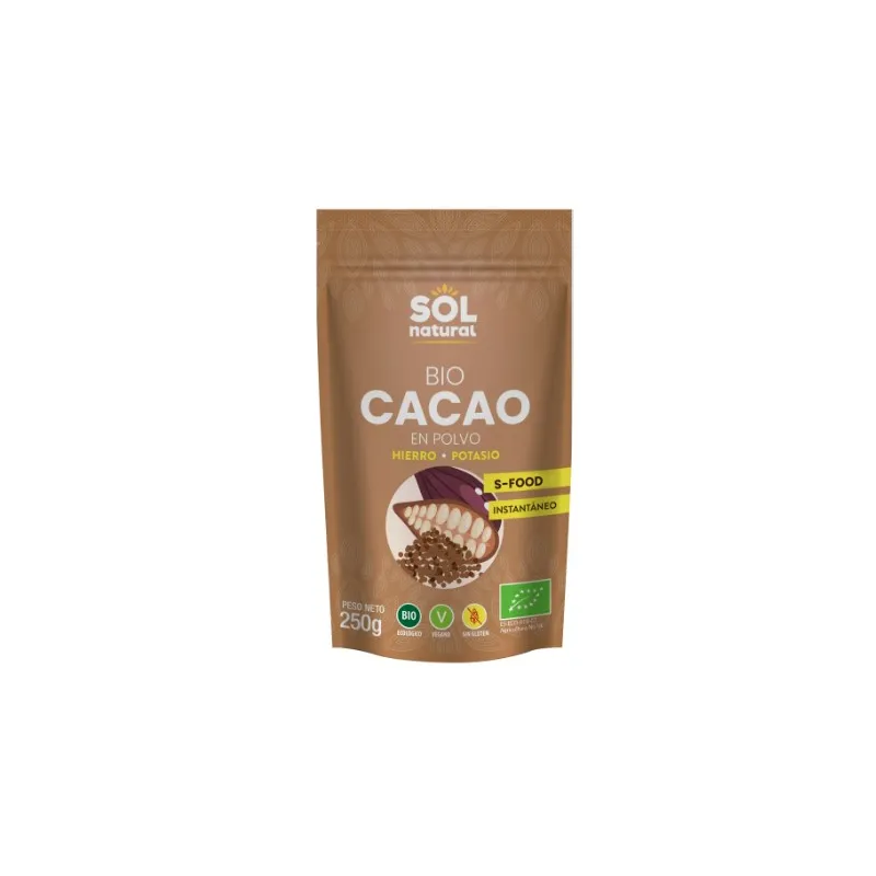 Cacao polvo instantaneo BIO 250 g, Sol Natural