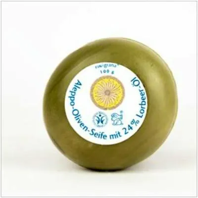 Zeep in blokje Alepo 24%+laurier BIO 100 g, Savon Du Midi