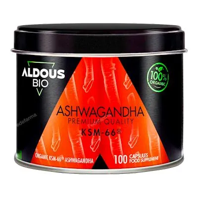 Extracto de raíz de ashwagandha KSM-66 BIO 100 cápsulas, Aldous Bio