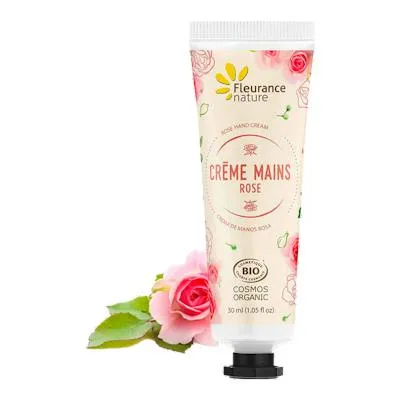 Crema de manos rosa tubo de 30 ml, Fleurance Nature