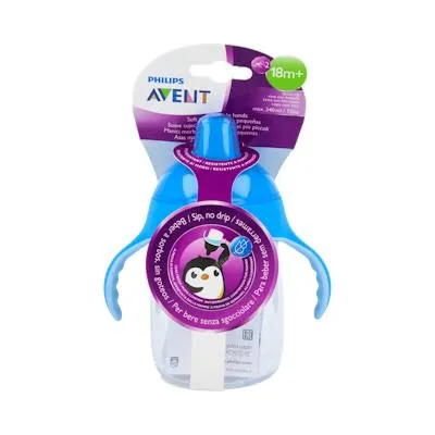 Vaso pajita y asas azul +6meses SCF796/01 210 ml, Avent