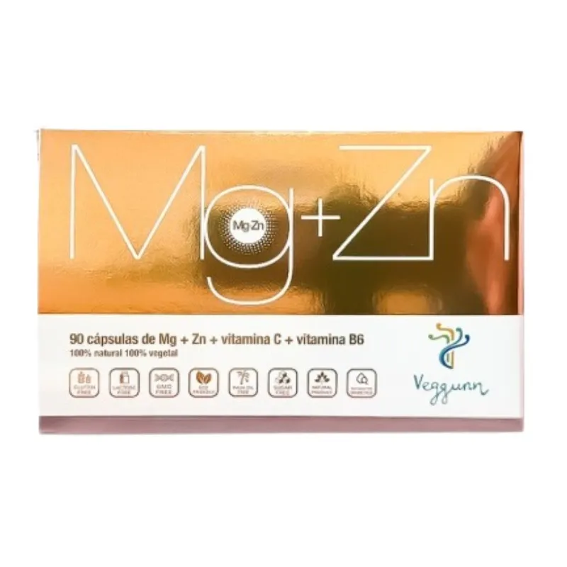 Magnesio+zinc+vitamina c+b6 veggum 90 cápsulas, Veggunn