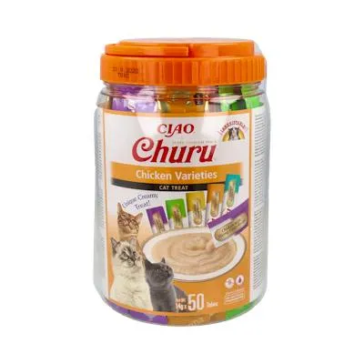 Churu cat varietà di pollo 50 bustine da 4 stick di snack vet 15 g, Churu Vet