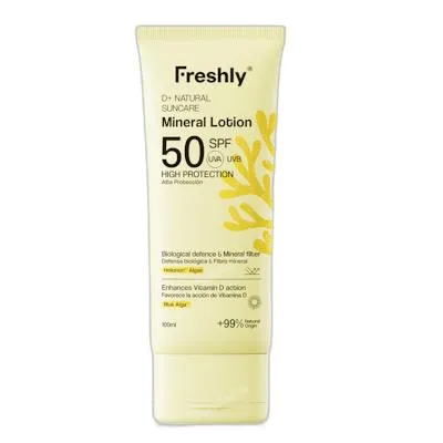 D+ natural suncare mineral lotion SPF50 100 ml, Freshly Cosmetics