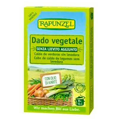 Caldo verduras sin levadura 8cubitos BIO, Rapunzel
