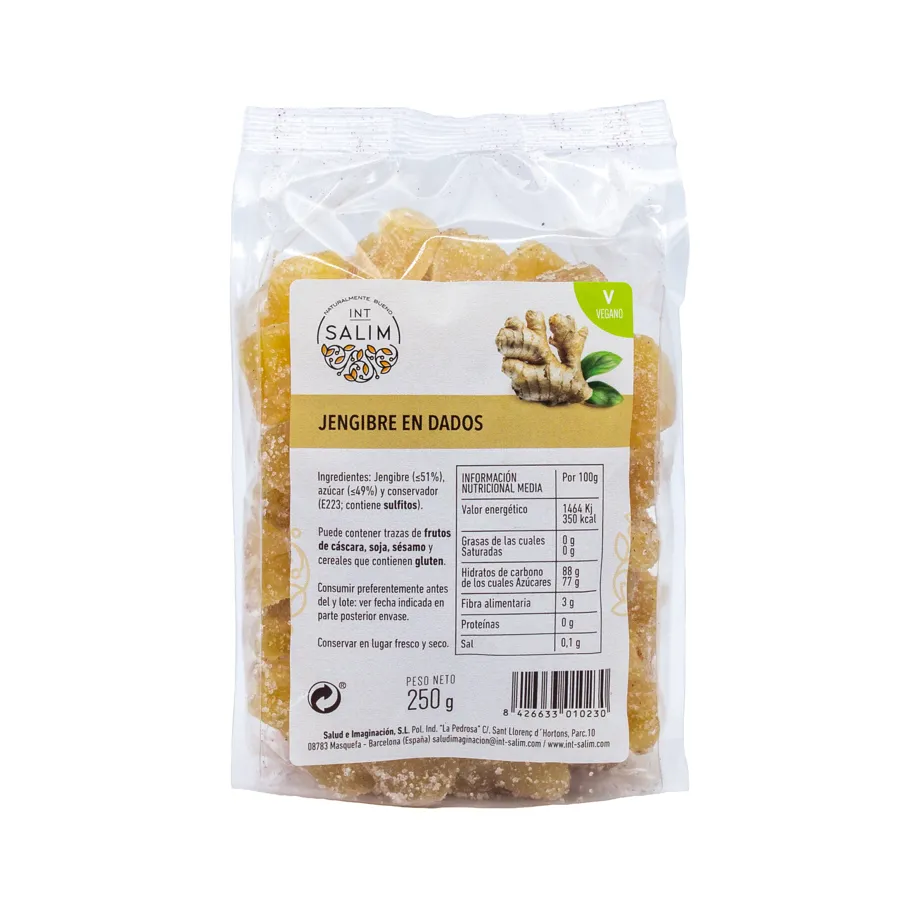 Gingembre en dés 250 g, Intsalim