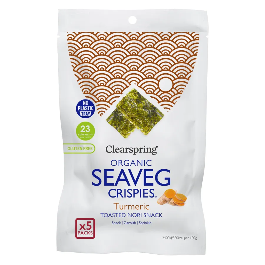 Alga nori con cúrcuma multipack snack 5 x 4 g, Clearspring