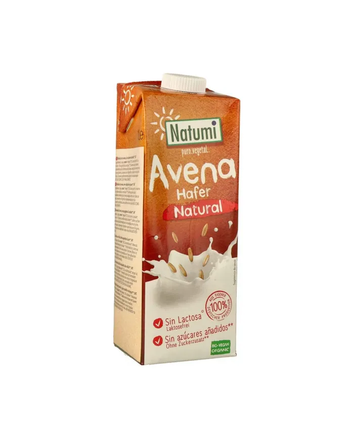 Leche avena natural sin azúcar s/lact bio 1l, Natumi