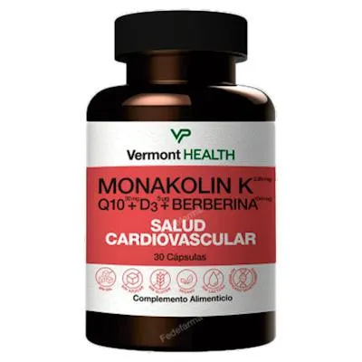 Monakolina forte +Q10+D3 30 cápsulas, Vermont Health