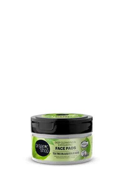 Discos faciales exfoliantes limpieza profunda, 20 pcs, Organic Shop