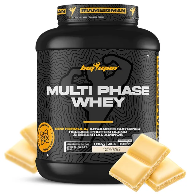 Multi phase whey chocolate blanco 1,8 kg, Bigman