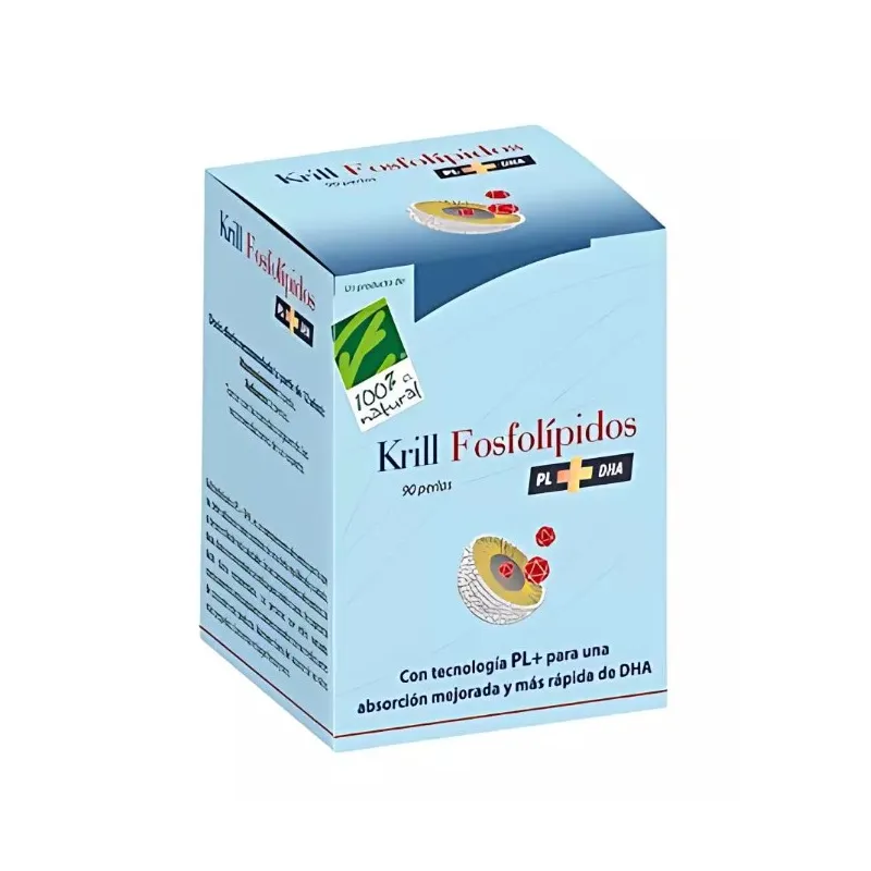Krill fosfolipidos pl+dha 100%natural 90 perlas, 100% Natural