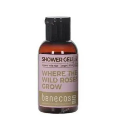 Gel de baño rosa m. mini viaje BIO 50 ml, Benecos