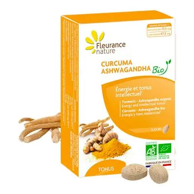 Cúrcuma - ashwagandha BIO 15 comprimidos, Fleurance Nature