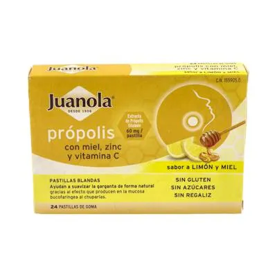 Pastillas própolis miel-zinc-vitamina C 24 uds., Juanola