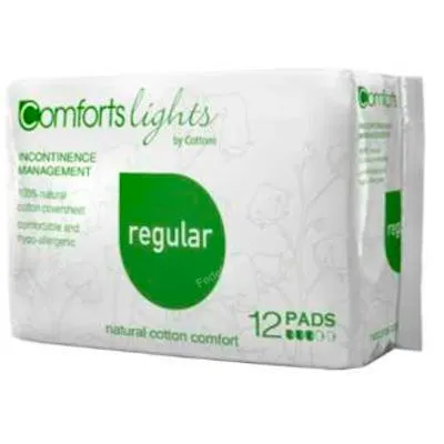 Compresa regular incotinencia 100% algodón 12 uds., Cottons