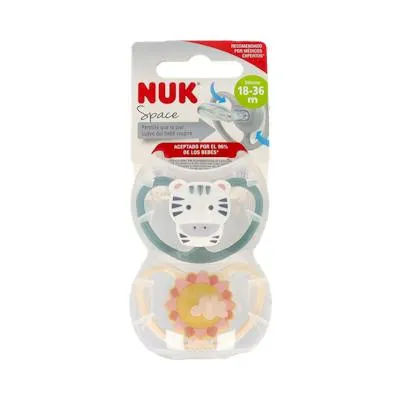Chupete silicona space 18 - 36 meses zebra 2 uds., Nuk
