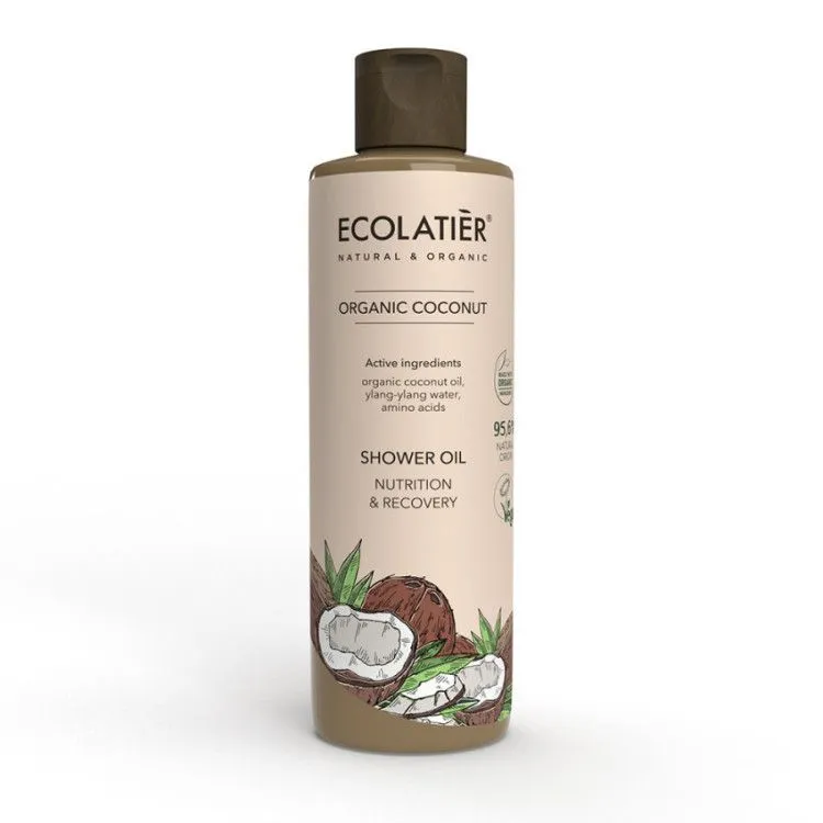 Aceite de Ducha Nutrición y Recuperación Coco BIO, Ecolatier