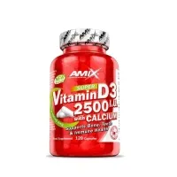 Vitamina D3 2500IU + calcio 120 cápsulas, Amix