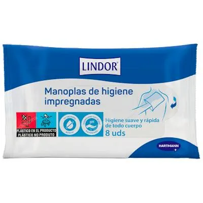 Manoplas higiene 8 uds., Lindor