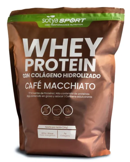 Whey proteína café macchiato con colágeno hidrolizado 1 kg, Sotya
