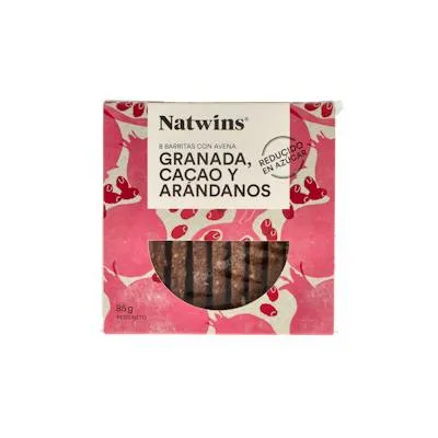 Barritas de granada cacao y arándanos 80 g, Natwins