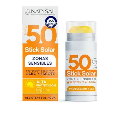 Stick solar SPF 50 zonas sensibles stick 14 g, Natysal