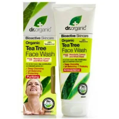 Gel limpiador facial árbol del té 200 ml, Dr. Organic