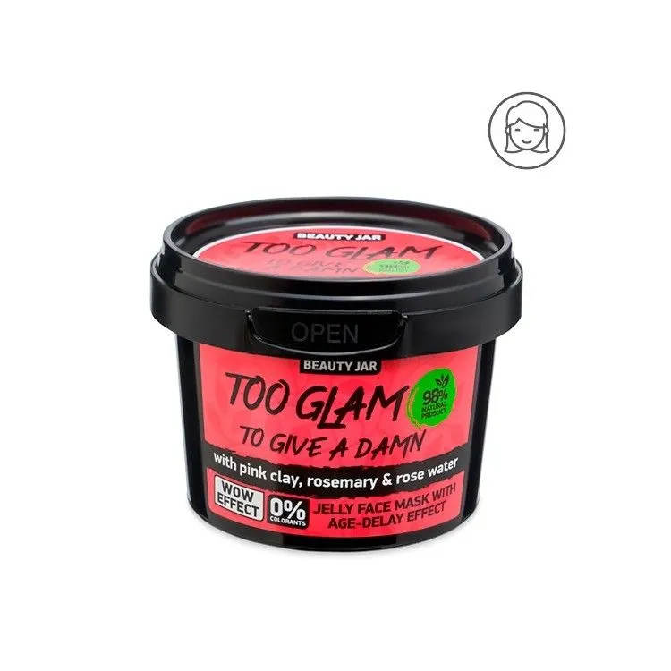 Maschera viso in gelatina antietà - Argilla Rosa e Rosmarino, Beauty Jar