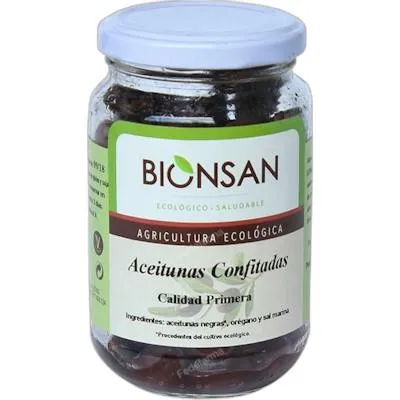 Aceituna negra confitada proximidad BIO 200 g, Bionsan